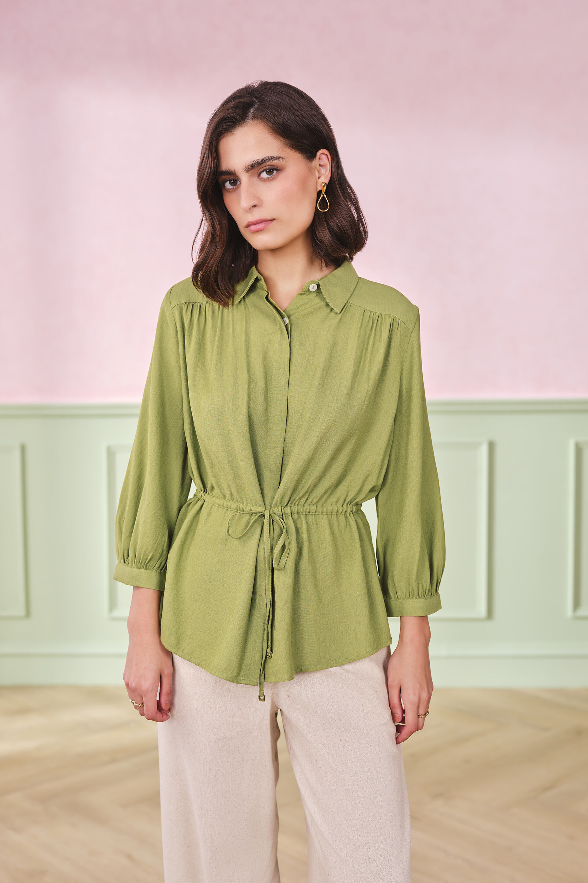 Kiwi Cute Rayon Blend Top, Green, image 1